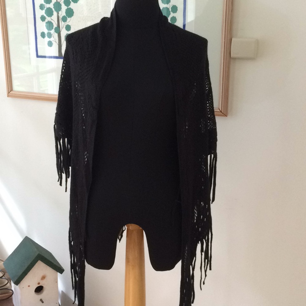 4/$15 SUPER SALE Black Openwork Shawl